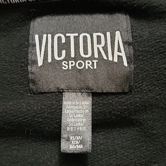 Victoria Secret Sport Black Zip-Up Hoodie Size XS/S - Picture 5 of 6